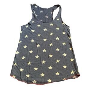 Women’s America American Stars Blue White Racer back Tank Top Size M Patriotic